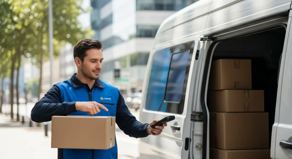 Professional courier delivery service with real-time package tracking