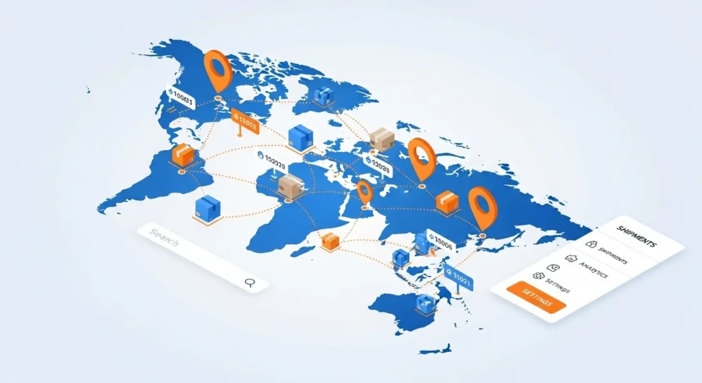 Real-time international package tracking across global delivery network