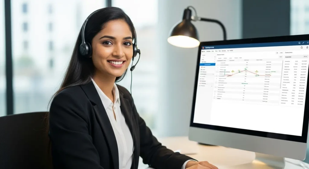 Safexpress customer service representative ready to help with courier tracking and delivery inquiries